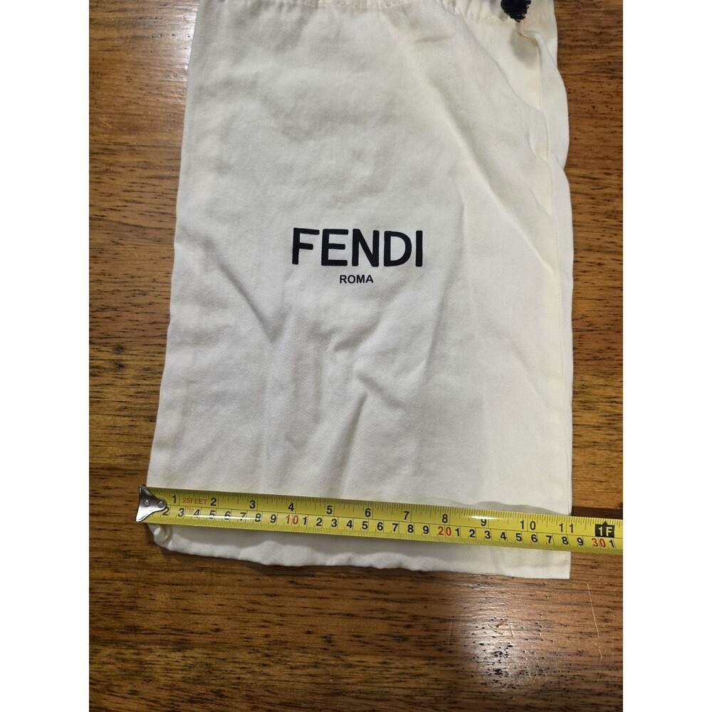 Fendi Roma Cream Cotton Drawstring Dust Bag Storage Pouch Shoes Bag 16.5x11 - Picture 4 of 4
